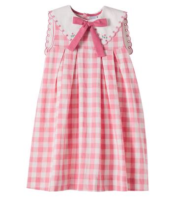 Catherine gingham pleated cotton dress | Pepa London