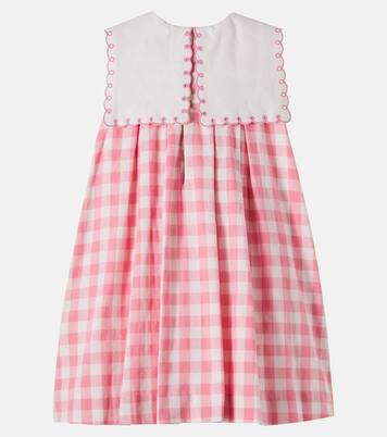 Catherine gingham pleated cotton dress | Pepa London