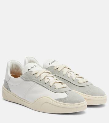 Suede-trimmed leather sneakers | Acne Studios