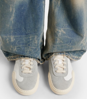 Suede-trimmed leather sneakers | Acne Studios