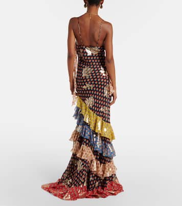 Floral tiered silk-blend maxi dress | Etro