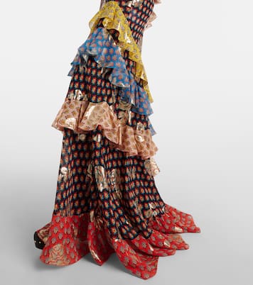 Floral tiered silk-blend maxi dress | Etro