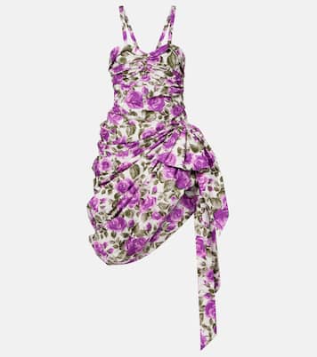 Ruched asymmetric cotton minidress | Chloé