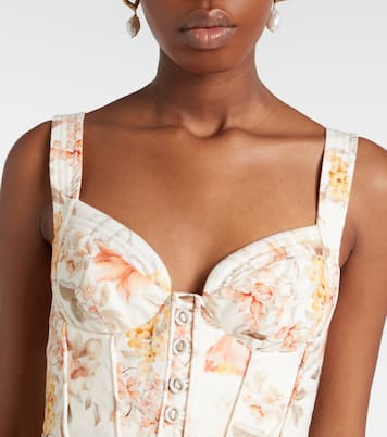 Luna printed linen midi dress | Zimmermann