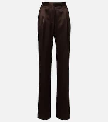 Pleated silk straight pants | Tom Ford