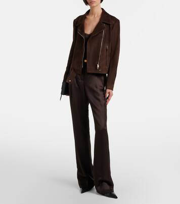 Pleated silk straight pants | Tom Ford