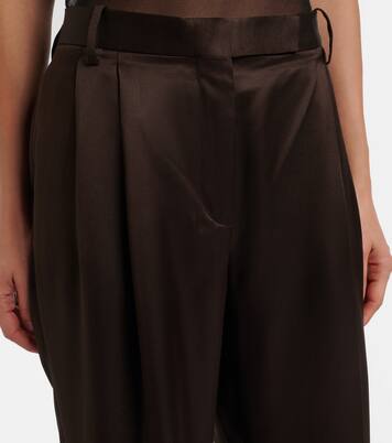 Pleated silk straight pants | Tom Ford