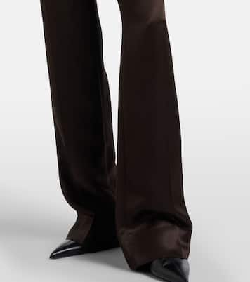 Pleated silk straight pants | Tom Ford