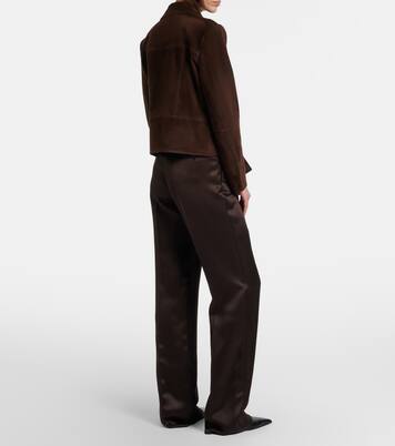 Pleated silk straight pants | Tom Ford
