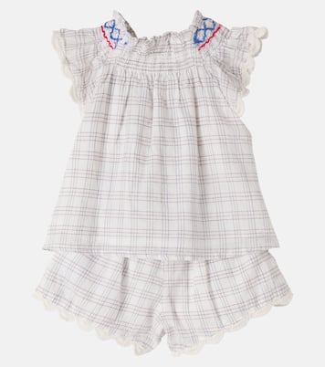 Baby Perlane embroidered cotton top and shorts set | Louise Misha