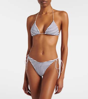 Micro Via striped bikini top | Jade Swim