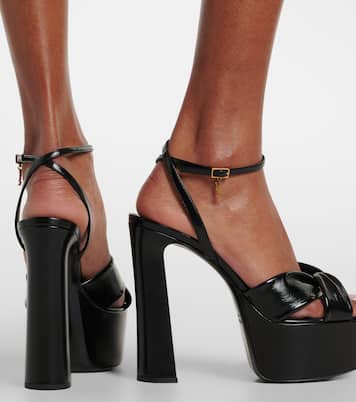 Franciane leather platform sandals | Saint Laurent