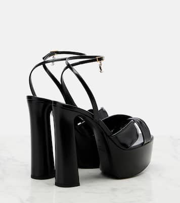 Franciane leather platform sandals | Saint Laurent