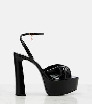 Franciane leather platform sandals | Saint Laurent