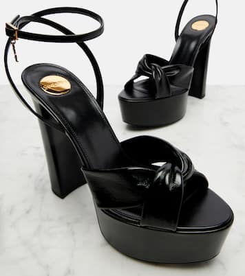 Franciane leather platform sandals | Saint Laurent