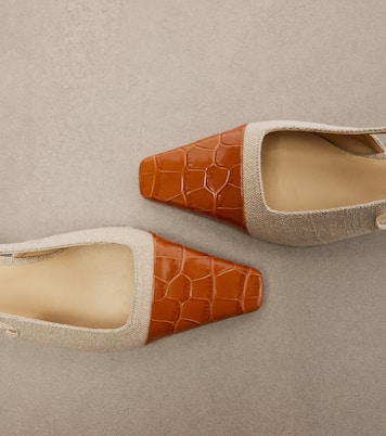Slingback-Pumps aus Canvas mit Leder | Tod's