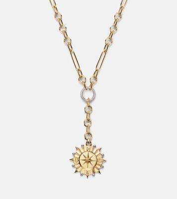 Collar Internal Compass Small de oro de 18 ct con diamantes | FoundRae
