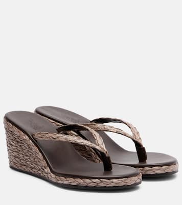 Etheria raffia wedge thong sandals | Ancient Greek Sandals