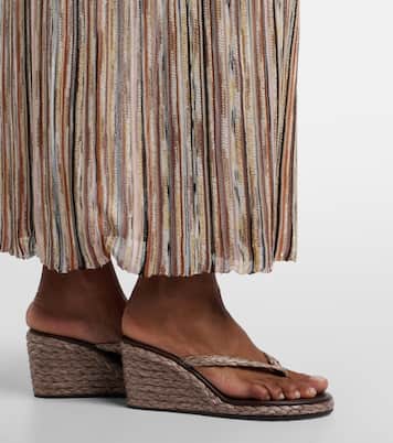 Etheria raffia wedge thong sandals | Ancient Greek Sandals