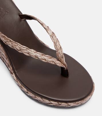 Etheria raffia wedge thong sandals | Ancient Greek Sandals