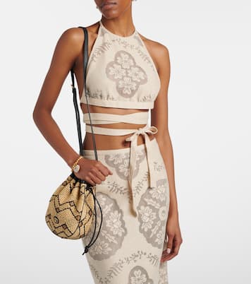Open-back cotton-blend crop top | Valentino