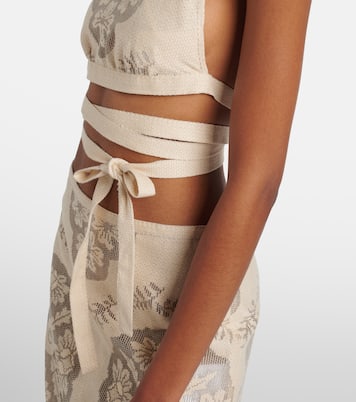 Open-back cotton-blend crop top | Valentino