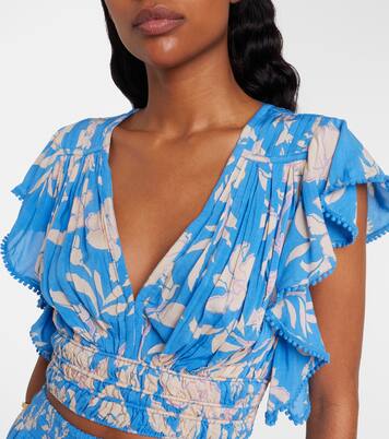 Pearl floral crop top | Poupette St Barth