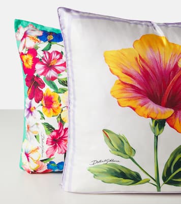 Floral cotton canvas cushion | Dolce&Gabbana Casa