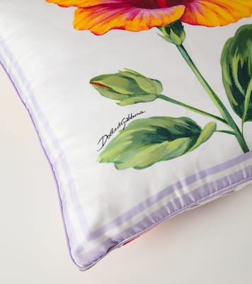 Floral cotton canvas cushion | Dolce&Gabbana Casa