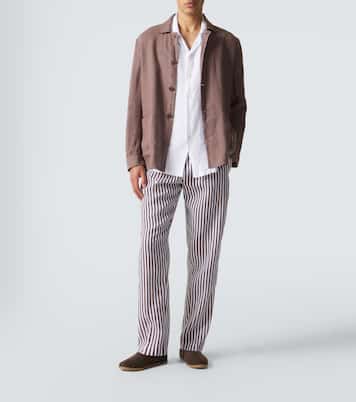 Striped linen straight pants | Fedeli
