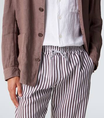 Striped linen straight pants | Fedeli