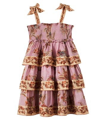 Aster floral tiered cotton dress | Zimmermann Kids