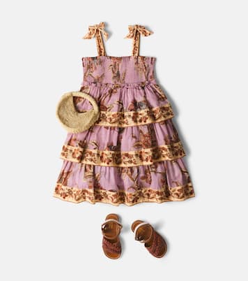 Aster floral tiered cotton dress | Zimmermann Kids