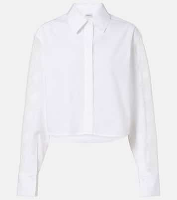 Lace-trimmed cotton poplin shirt | Simkhai