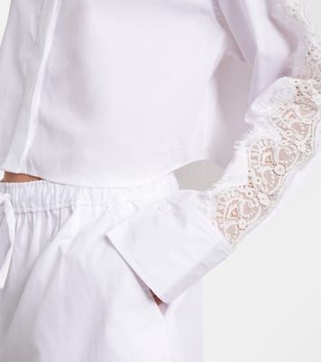 Lace-trimmed cotton poplin shirt | Simkhai