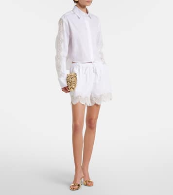 Lace-trimmed cotton poplin shirt | Simkhai