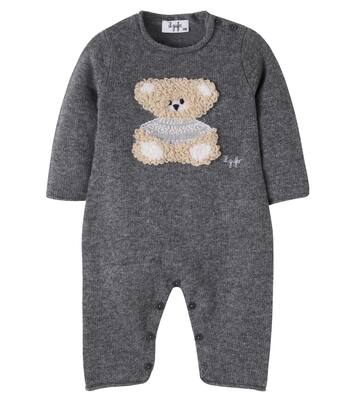 Baby embroidered virgin wool onesie | Il Gufo
