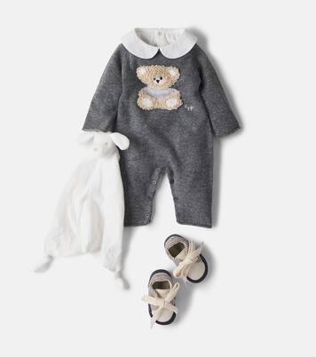 Baby embroidered virgin wool onesie | Il Gufo