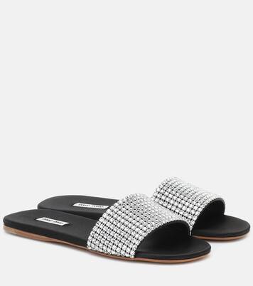 Mules en satin à cristaux | Miu Miu