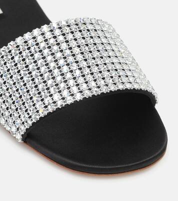 Mules en satin à cristaux | Miu Miu