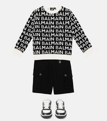 Logo intarsia wool sweater | Balmain Kids