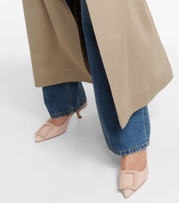 Virgule leather slingback pumps | Roger Vivier