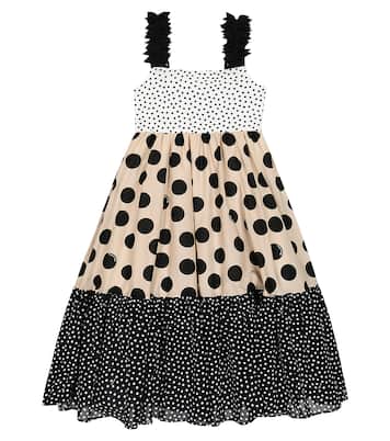 Dotted cotton dress | Monnalisa