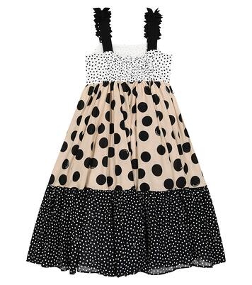 Dotted cotton dress | Monnalisa