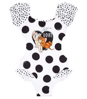 Jerry printed polka-dotted swimsuit | Monnalisa