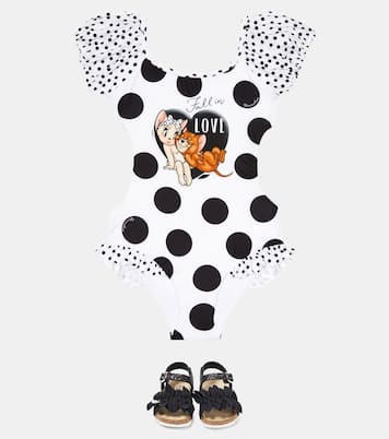 Jerry printed polka-dotted swimsuit | Monnalisa