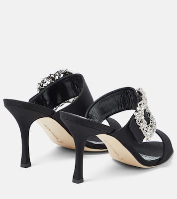 Gable embellished satin sandals | Manolo Blahnik