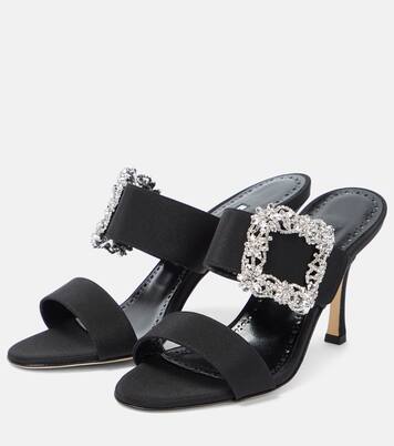 Gable embellished satin sandals | Manolo Blahnik