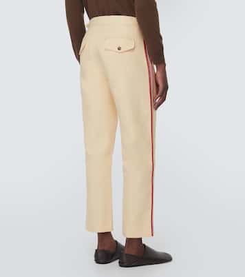 Stria beaded cotton straight pants | Bode