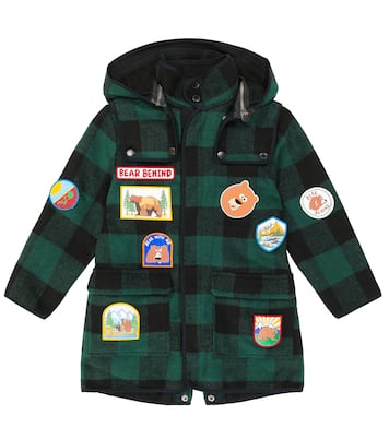 Checked hooded coat  | Stella McCartney Kids